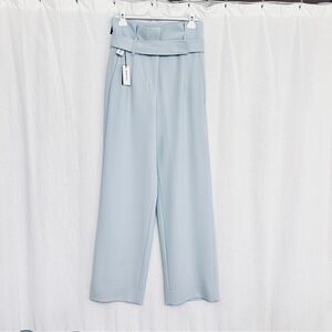 Babaton Baby Blue Wide Leg High-Waisted Cream Pants